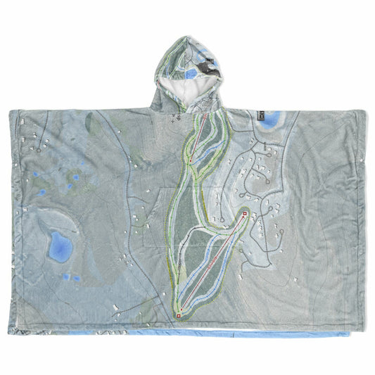 Wisp, Maryland Ski Resort Map Flannel Blanket Poncho