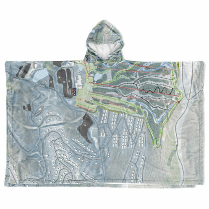 Camelback Mountain, Pennsylvania Ski Resort Map Flannel Blanket Poncho