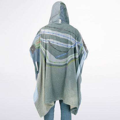 Centrede Skide St-Georges, Quebec Ski Resort Map Flannel Blanket Poncho