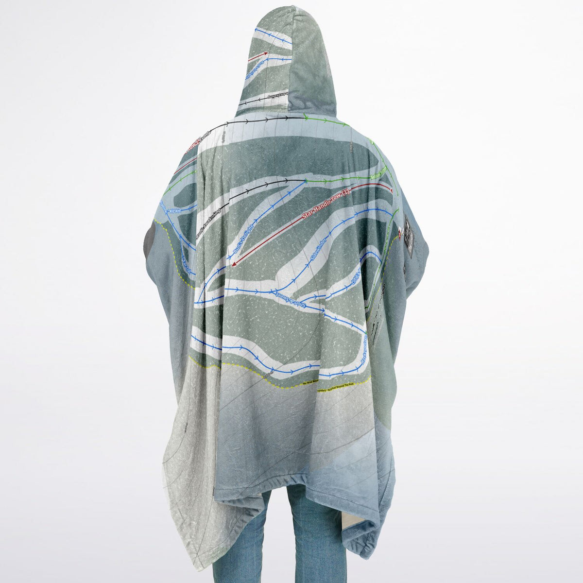 Medicine Lodge, Alberta Ski Resort Map Flannel Blanket Poncho