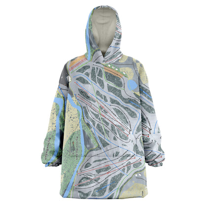 Big Snow BlackJack, Michigan Ski Trail Map Snug Hoodie - Powderaddicts