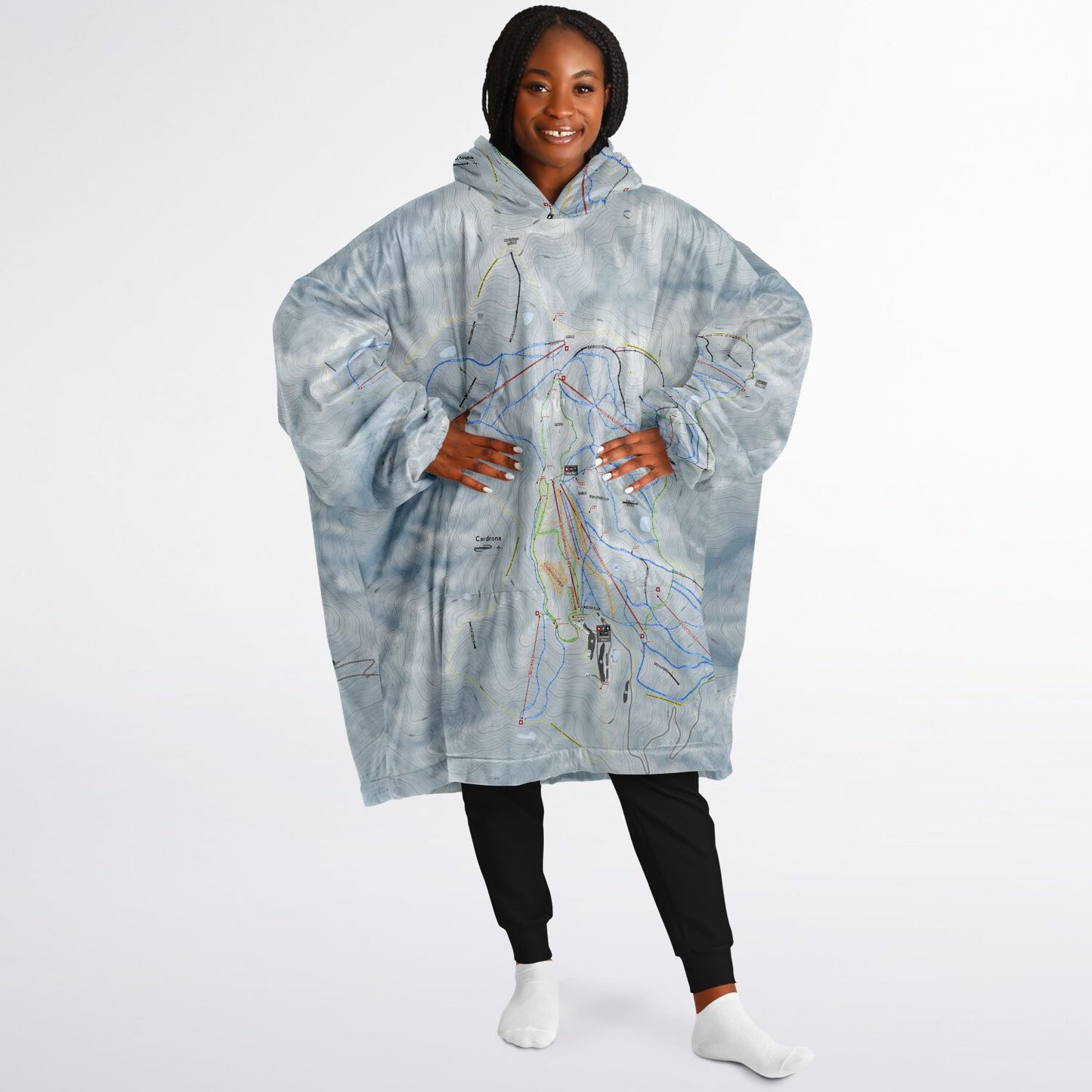 Cardrona, New Zealand Ski Trail Map - Snug Hoodie - Powderaddicts