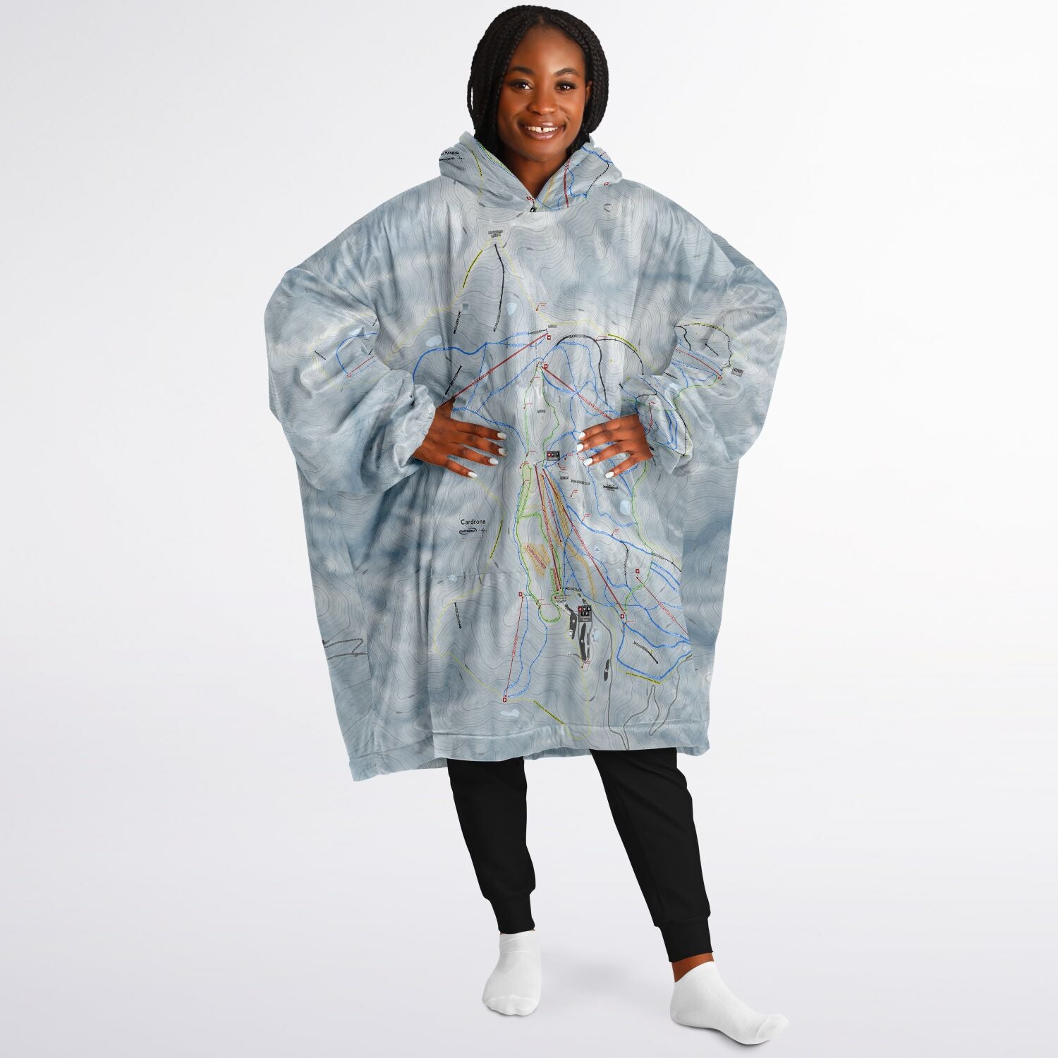 Cardrona, New Zealand Ski Trail Map - Snug Hoodie - Powderaddicts