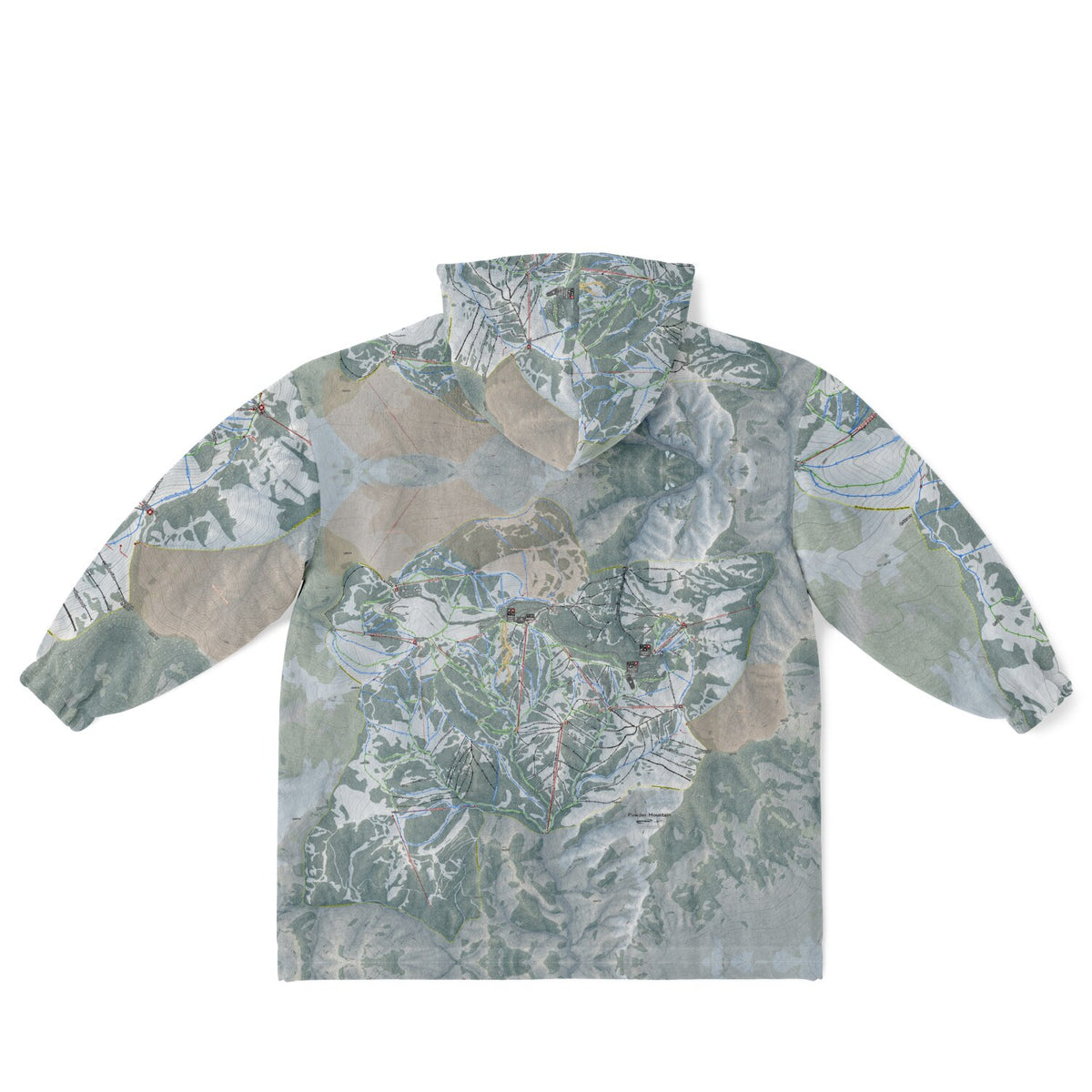 Powder Mountain, Utah Ski Resort Map Youth Reversible Snug Hoodie