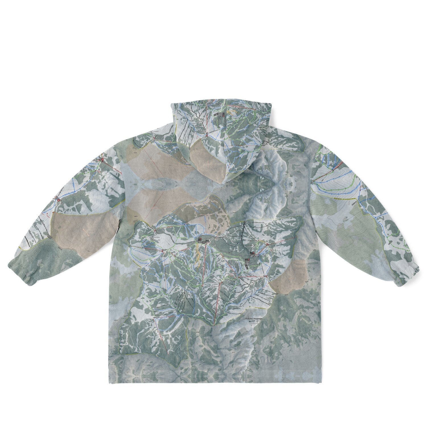 Powder Mountain, Utah Ski Resort Map Youth Reversible Snug Hoodie