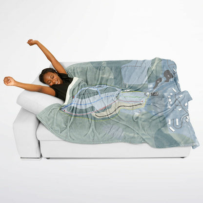 Storrs Hill, New Hampshire Ski Resort Map Flannel Blanket Poncho