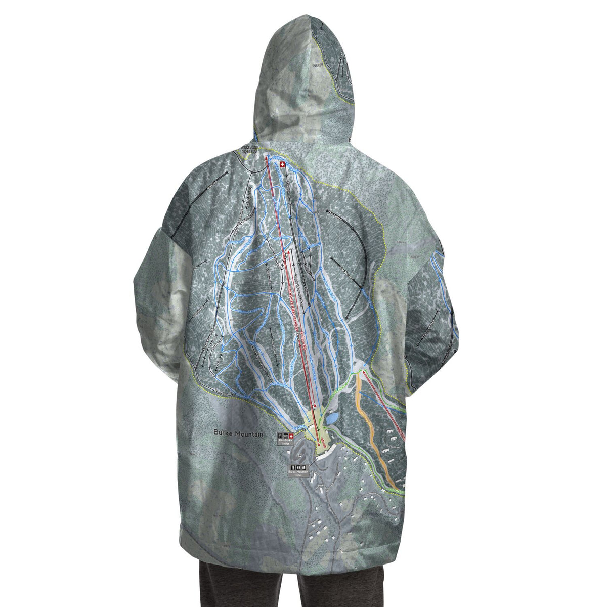 Burke Mountain, Vermont Ski Trail Map - Snug Hoodie