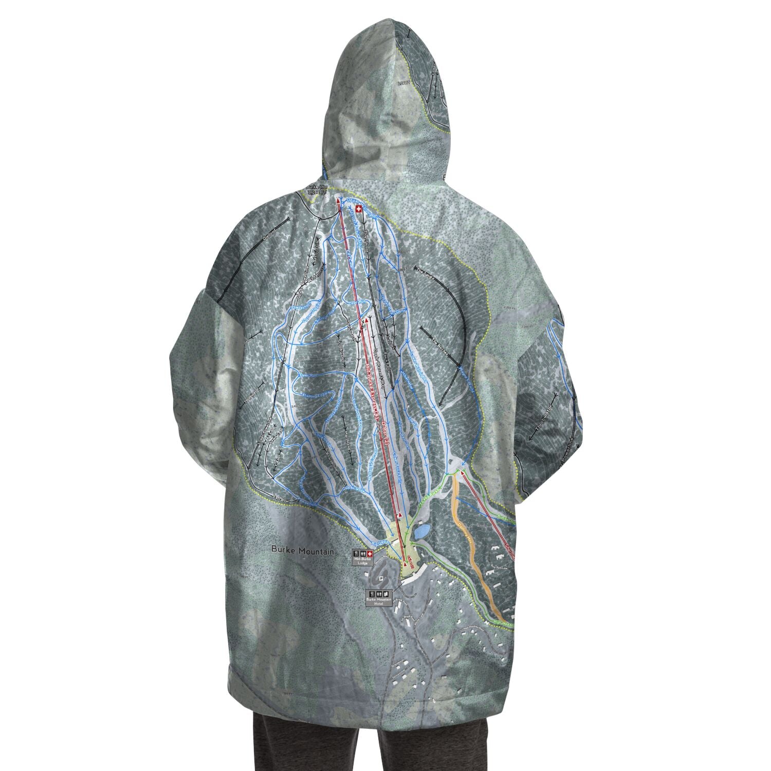 Burke Mountain, Vermont Ski Trail Map - Snug Hoodie