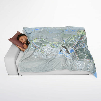 Wisp, Maryland Ski Resort Map Flannel Blanket Poncho