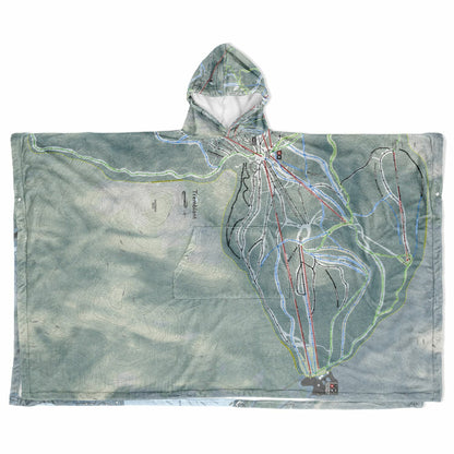 Tremblant, Quebec Ski Resort Map Flannel Blanket Poncho