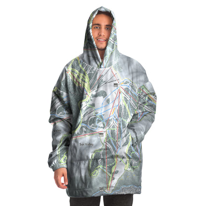 Sun Valley, Idaho Ski Trail Map - Snug Hoodie