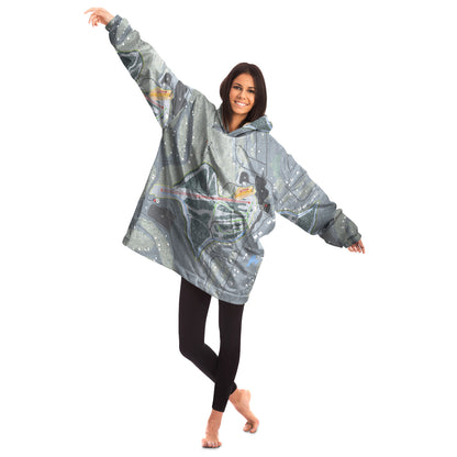 Eagle Rock, Pennsylvania Ski Trail Map Snug Hoodie - Powderaddicts