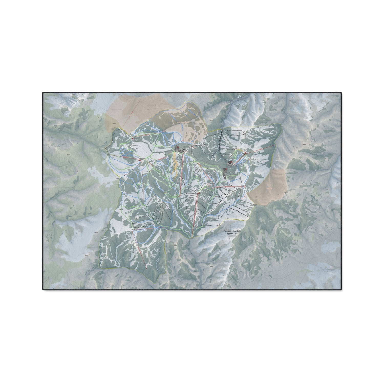 Powder Mountain, Utah Ski Resort Map Heavy Duty Floor Mat