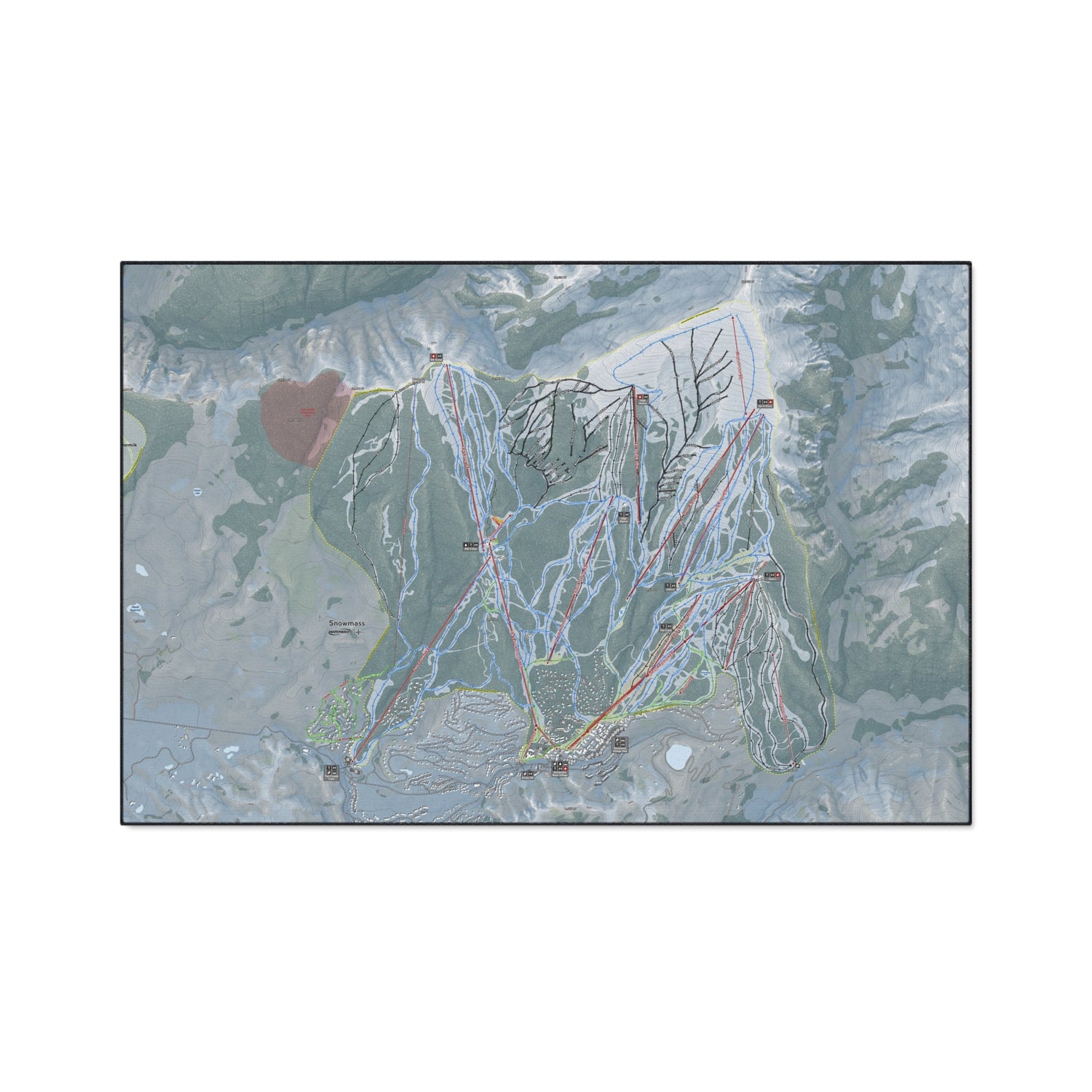 Snowmass, Colorado Ski Resort Map Heavy Duty Floor Mat