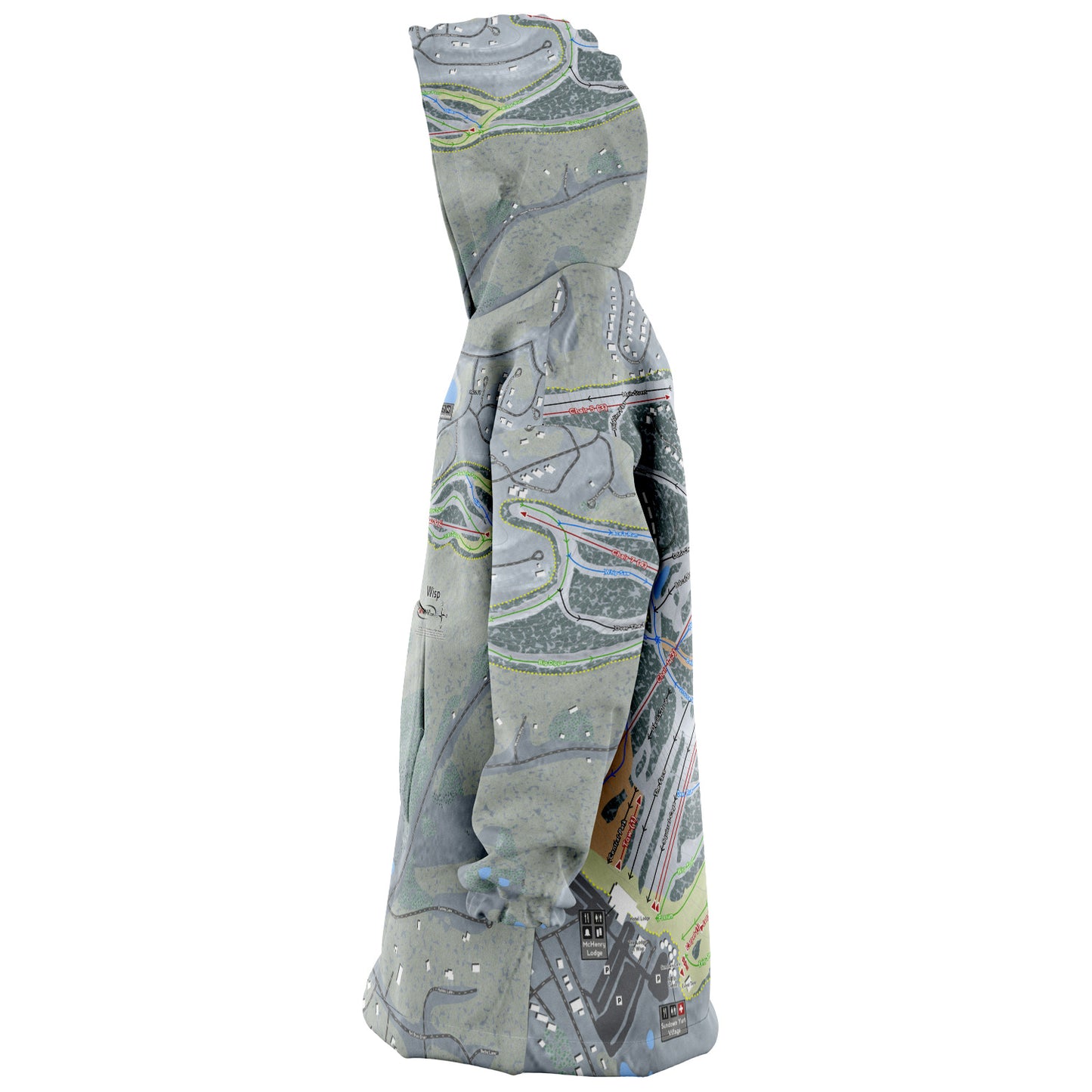 Wisp, Maryland Ski Trail Map - Snug Hoodie - Powderaddicts