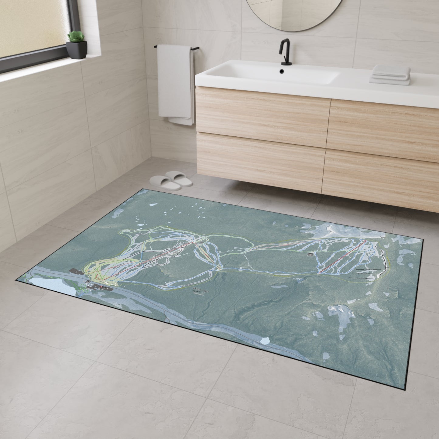 White Pass, Washington Ski Resort Map Heavy Duty Floor Mat