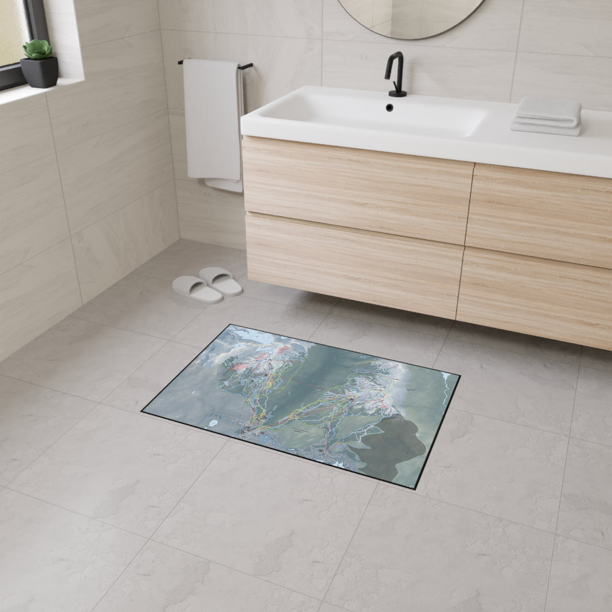 Whistler Blackcomb, British Columbia Ski Resort Map Heavy Duty Floor Mat