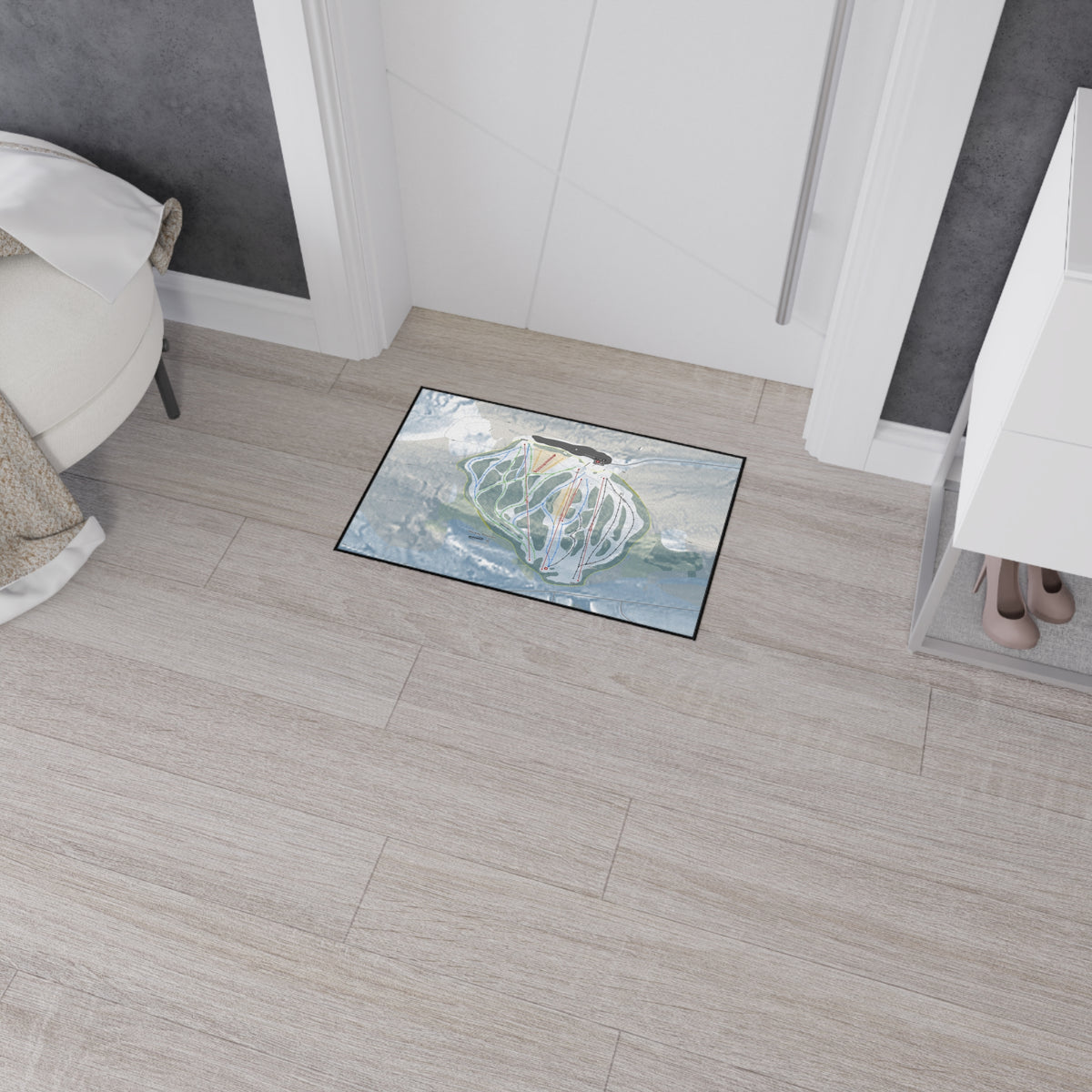 Norway Mountain, Michigan Ski Resort Map Heavy Duty Floor Mat