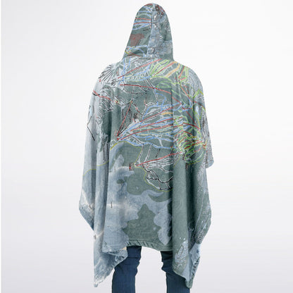 Breckenridge, Colorado Ski Resort Map Flannel Blanket Poncho