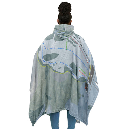 Lyndon Outing Club, Vermont Ski Resort Map Flannel Blanket Poncho