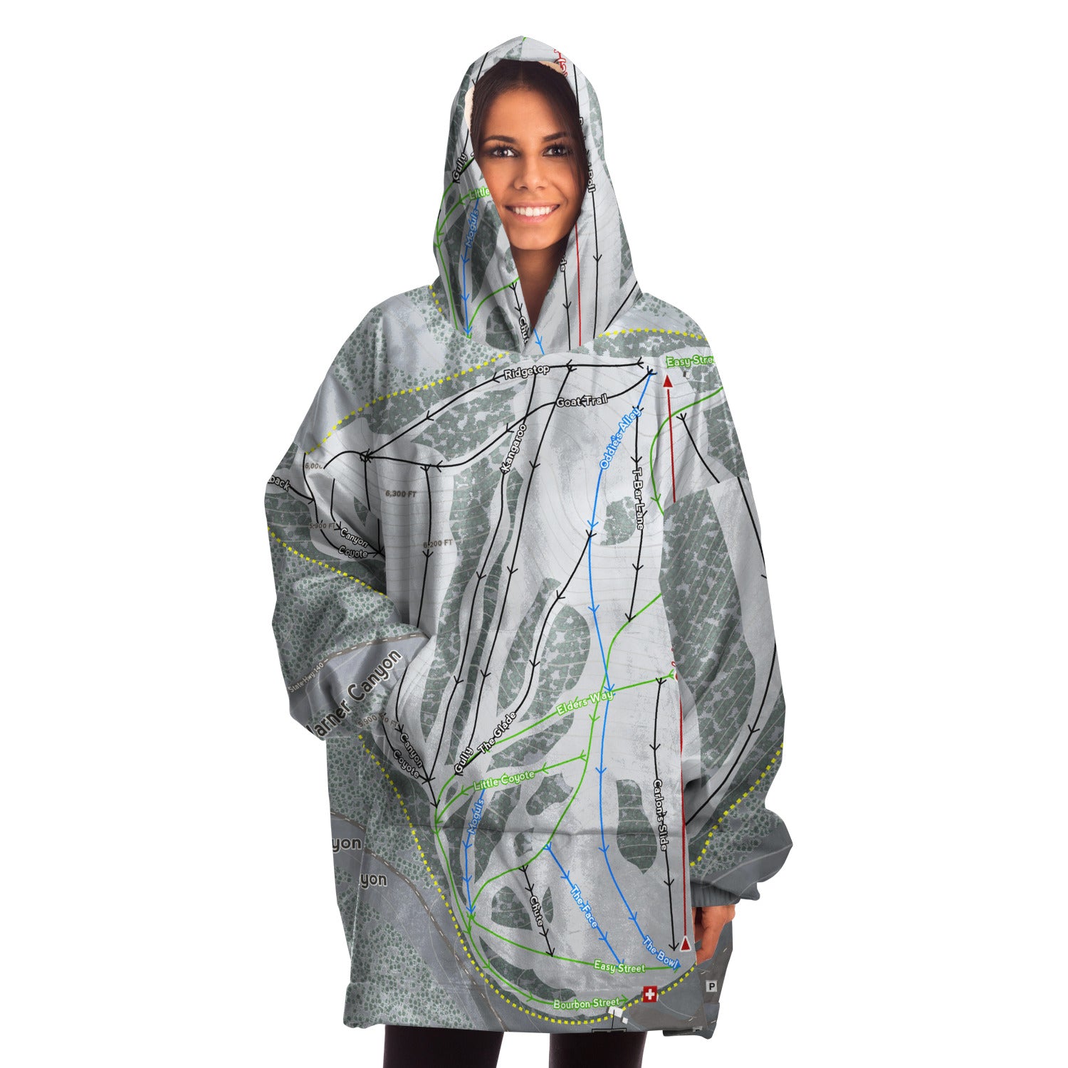 Warner Canyon, Oregon Ski Trail Map Snug Hoodie