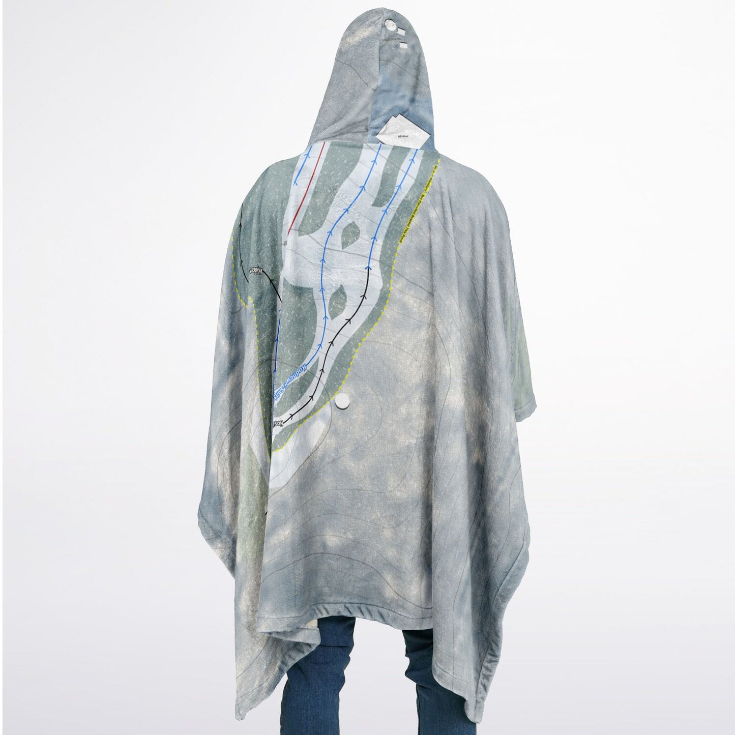 Victor Constant, New York Ski Resort Map Flannel Blanket Poncho