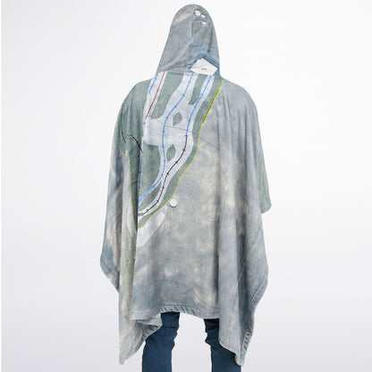Victor Constant, New York Ski Resort Map Flannel Blanket Poncho