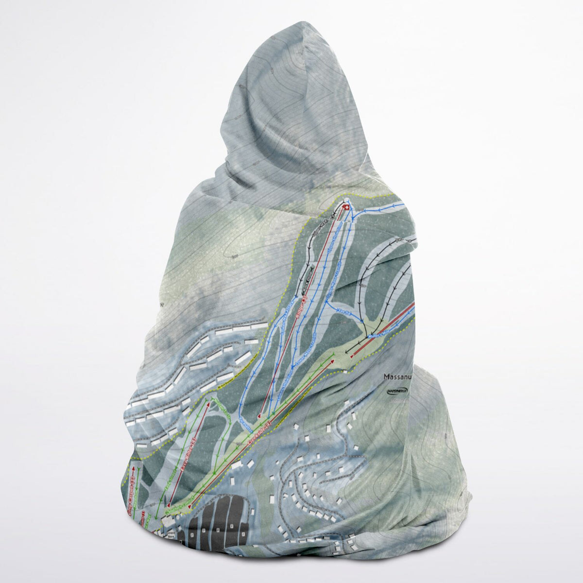 Massanutten, Virginia Ski Trail Map - Adult Hooded Blanket