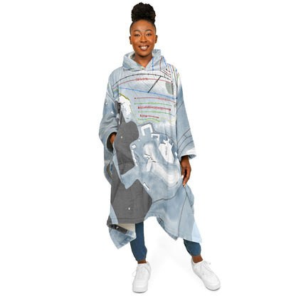 Pine Knob, Michigan Ski Resort Map Flannel Blanket Poncho
