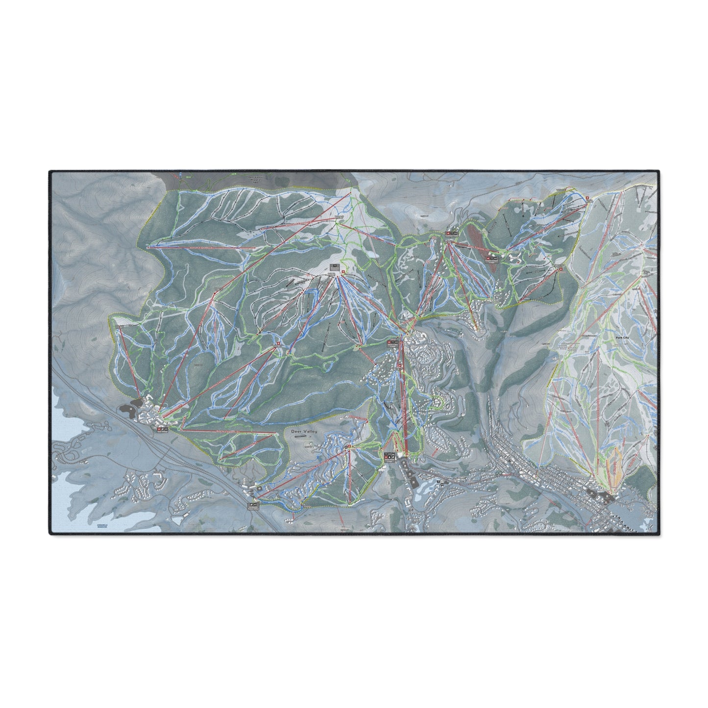 Deer Valley, Utah Ski Resort Map Heavy Duty Floor Mat