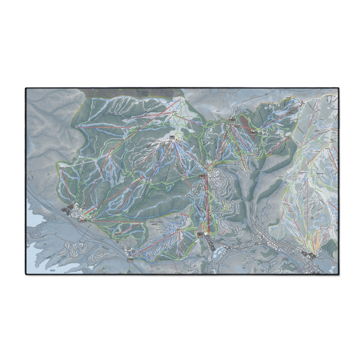 Deer Valley, Utah Ski Resort Map Heavy Duty Floor Mat