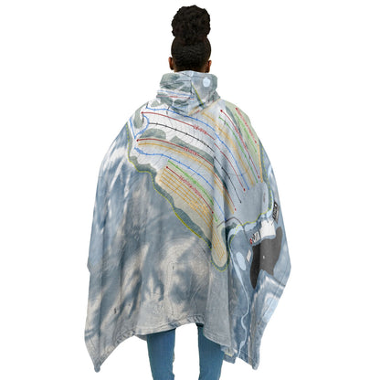 Cannonsburg, Michigan Ski Resort Map Flannel Blanket Poncho