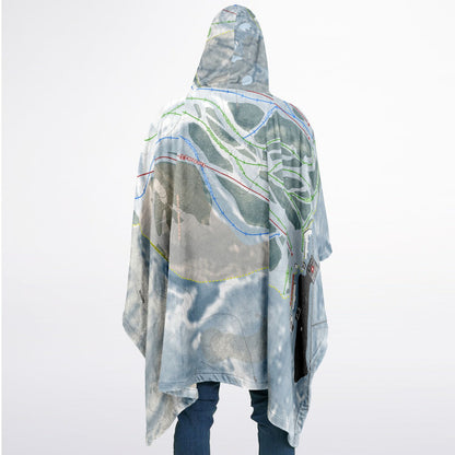 Caberfae Peaks, Michigan Ski Resort Map Flannel Blanket Poncho
