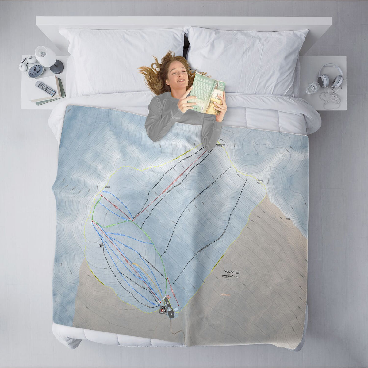 Roundhill, New Zealand Ski Resort Map XL Blanket