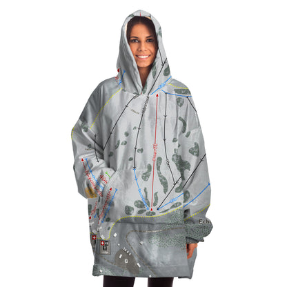 Echo Valley, Washington Ski Trail Map Snug Hoodie - Powderaddicts