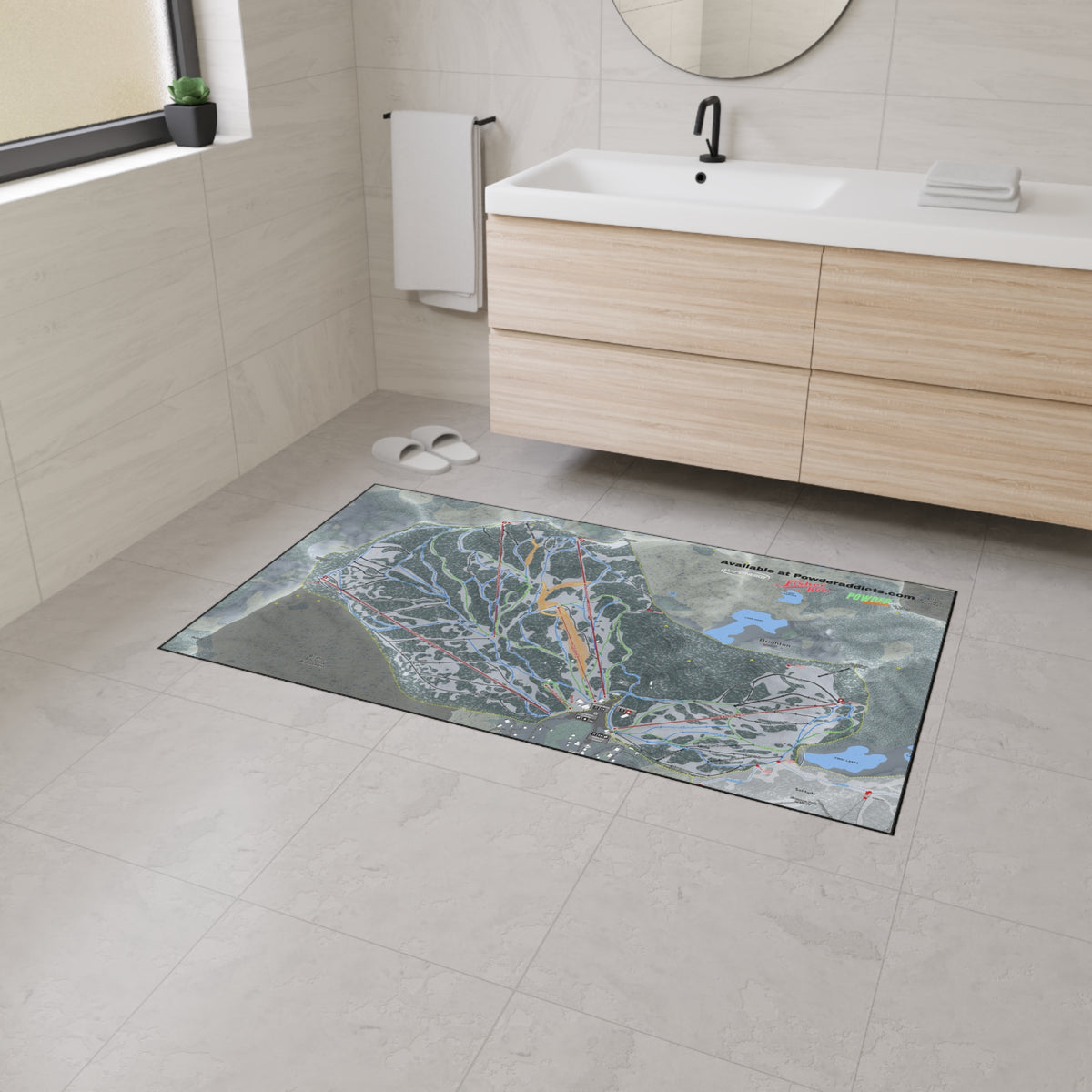 FISHER Snowbasin, Utah Ski Resort Map Heavy Duty Floor Mat