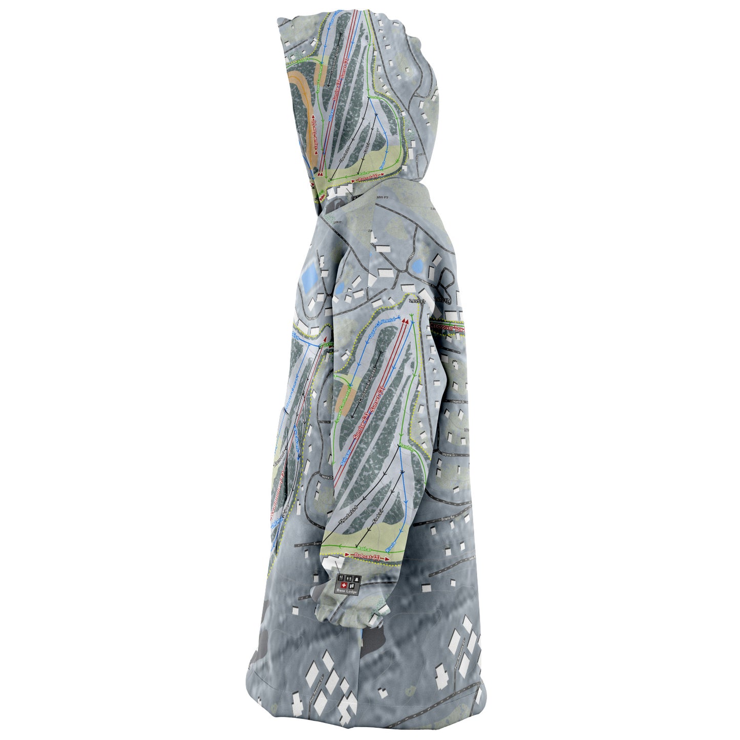 Hidden Valley, Pennsylvania Ski Trail Map Snug Hoodie - Powderaddicts