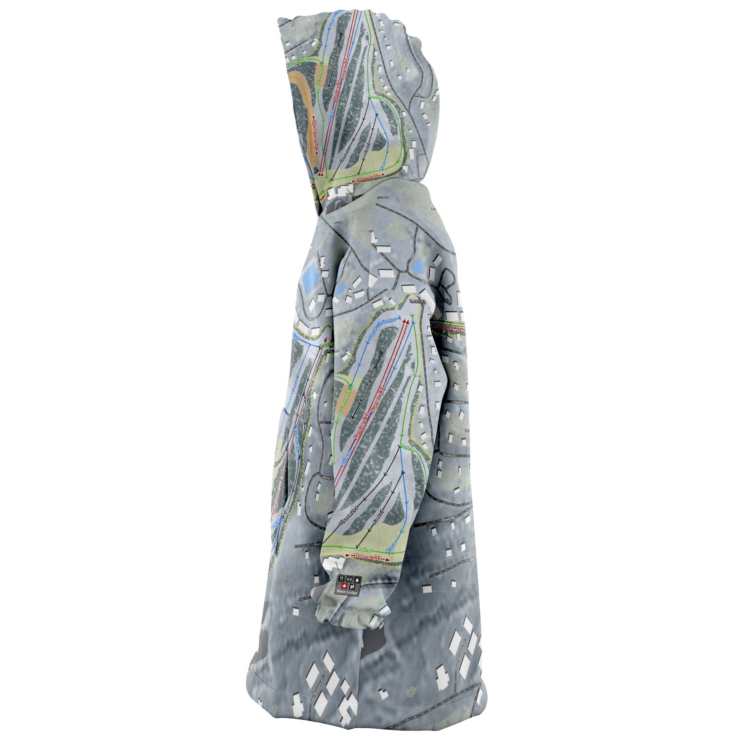 Hidden Valley, Pennsylvania Ski Trail Map Snug Hoodie - Powderaddicts