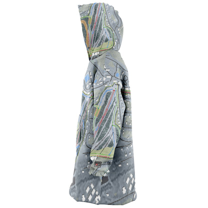 Hidden Valley, Pennsylvania Ski Trail Map Snug Hoodie - Powderaddicts