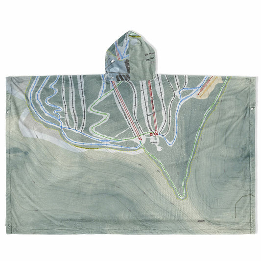 Elk Mountain, Pennsylvania Ski Resort Map Flannel Blanket Poncho