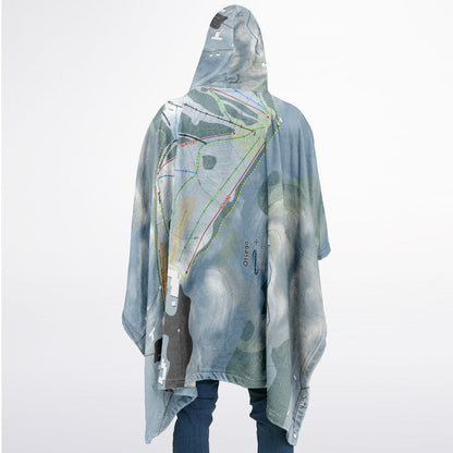 Otsego, Michigan Ski Resort Map Flannel Blanket Poncho