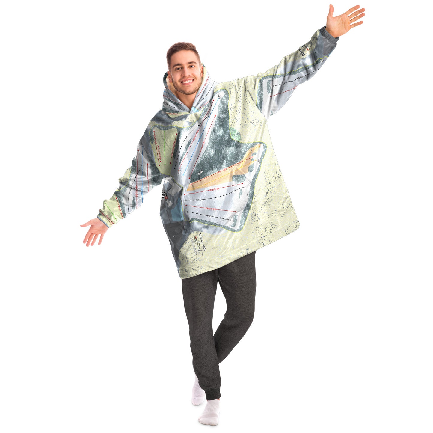 Boston Mills, Ohio Ski Trail Map - Snug Hoodie - Powderaddicts