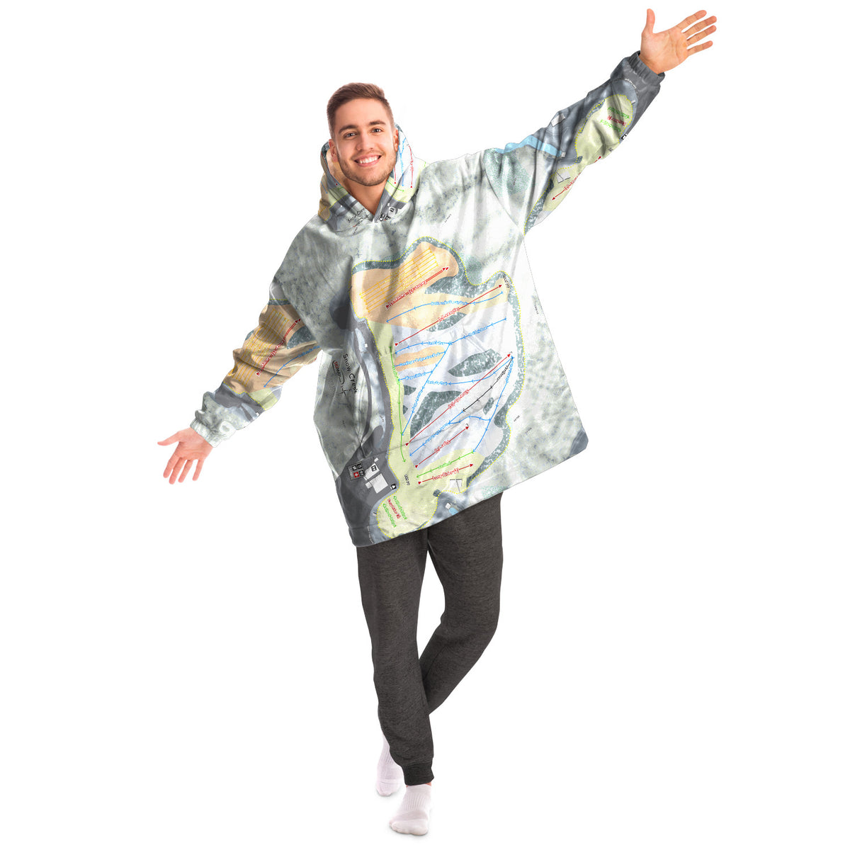 Snow Creek, Missouri Ski Trail Map Snug Hoodie