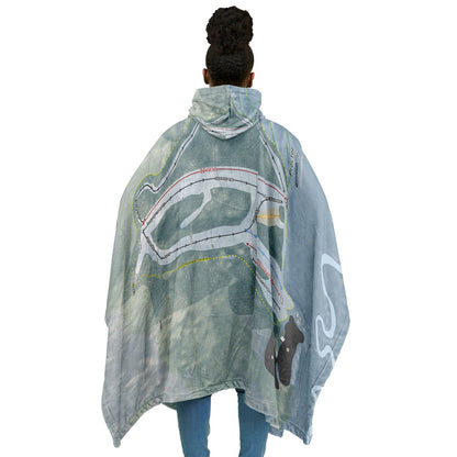 Proctor, New Hampshire Ski Resort Map Flannel Blanket Poncho