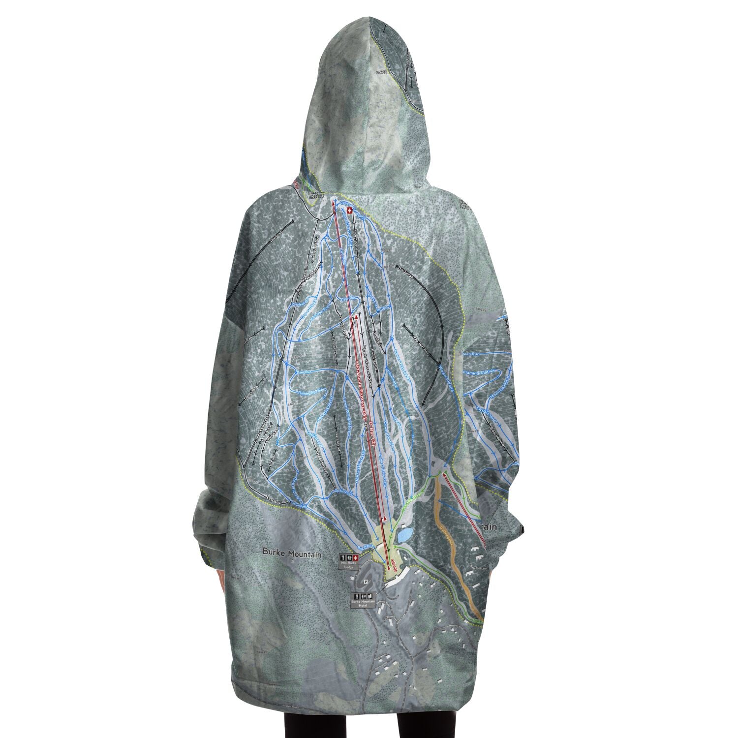 Burke Mountain, Vermont Ski Trail Map - Snug Hoodie
