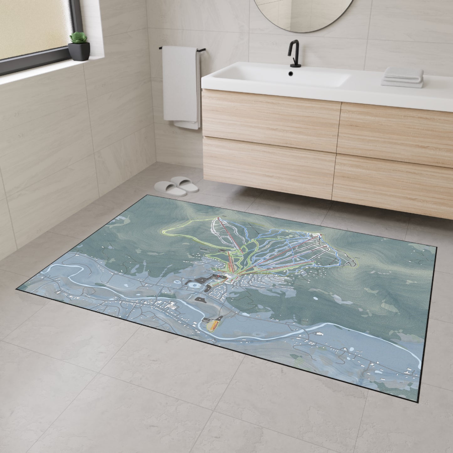 Windham Mountain, New York Ski Resort Map Heavy Duty Floor Mat