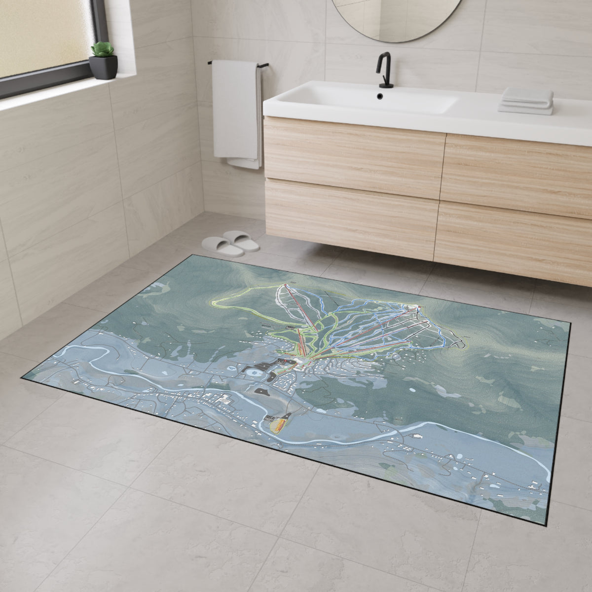 Windham Mountain, New York Ski Resort Map Heavy Duty Floor Mat