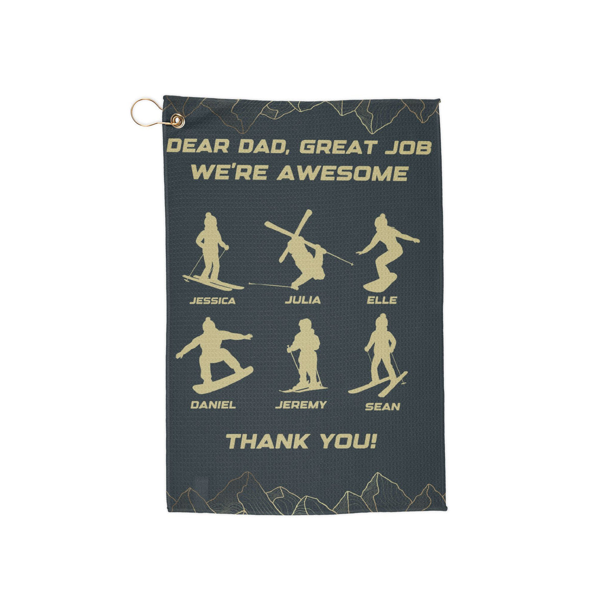 Custom Golf Towels - 'Dear Dad, Great Job! We're Awesome' Design - Perfect for Father's Day or Golf Enthusiasts