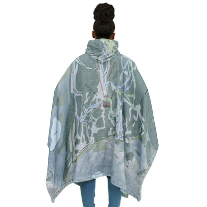 Eaglecrest, Alaska Ski Resort Map Flannel Blanket Poncho