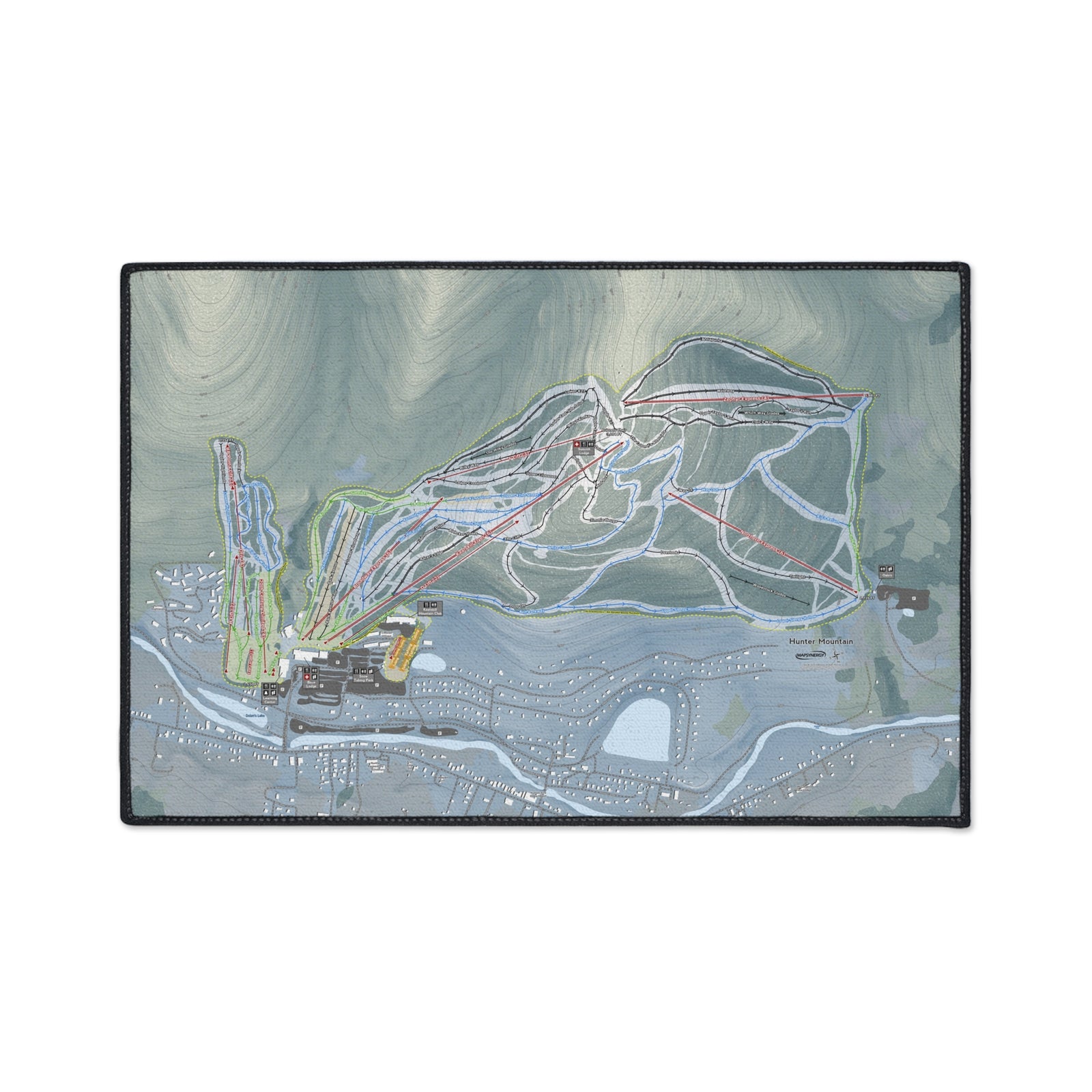 Hunter Mountain, New York Ski Resort Map Heavy Duty Floor Mat